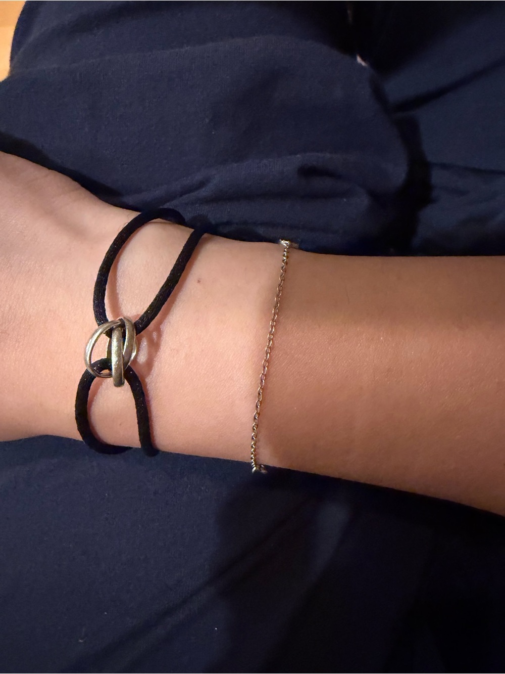Black Trinity Cord Knot Bracelet